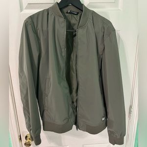 Zara Olive Green Bomber Jacket, Size Large (42)